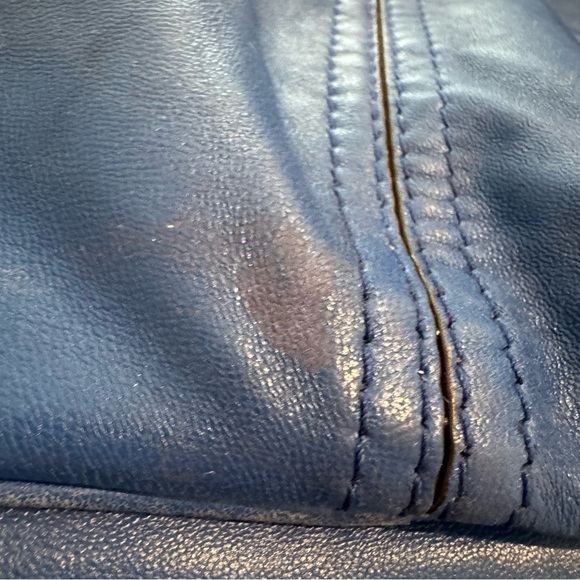 Michael Kors Electric Blue Hobo Shoulder Bag Gold Hardware Zipper Accents - Picture 6 of 13